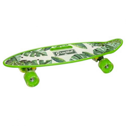 Купить Скейтборд пластиковый, с принтом, широкие колеса, 59x16 см, со светом