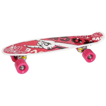 Купить Скейтборд пластиковый, с принтом, широкие колеса, 56x15 см, без света