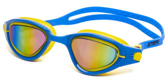 Купить Очки для плавания ATEMI N5300, синий/желтый